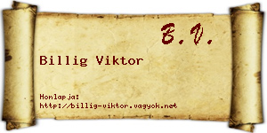 Billig Viktor névjegykártya